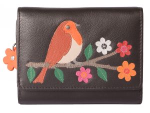 Robin Leather RFID Trifold purse