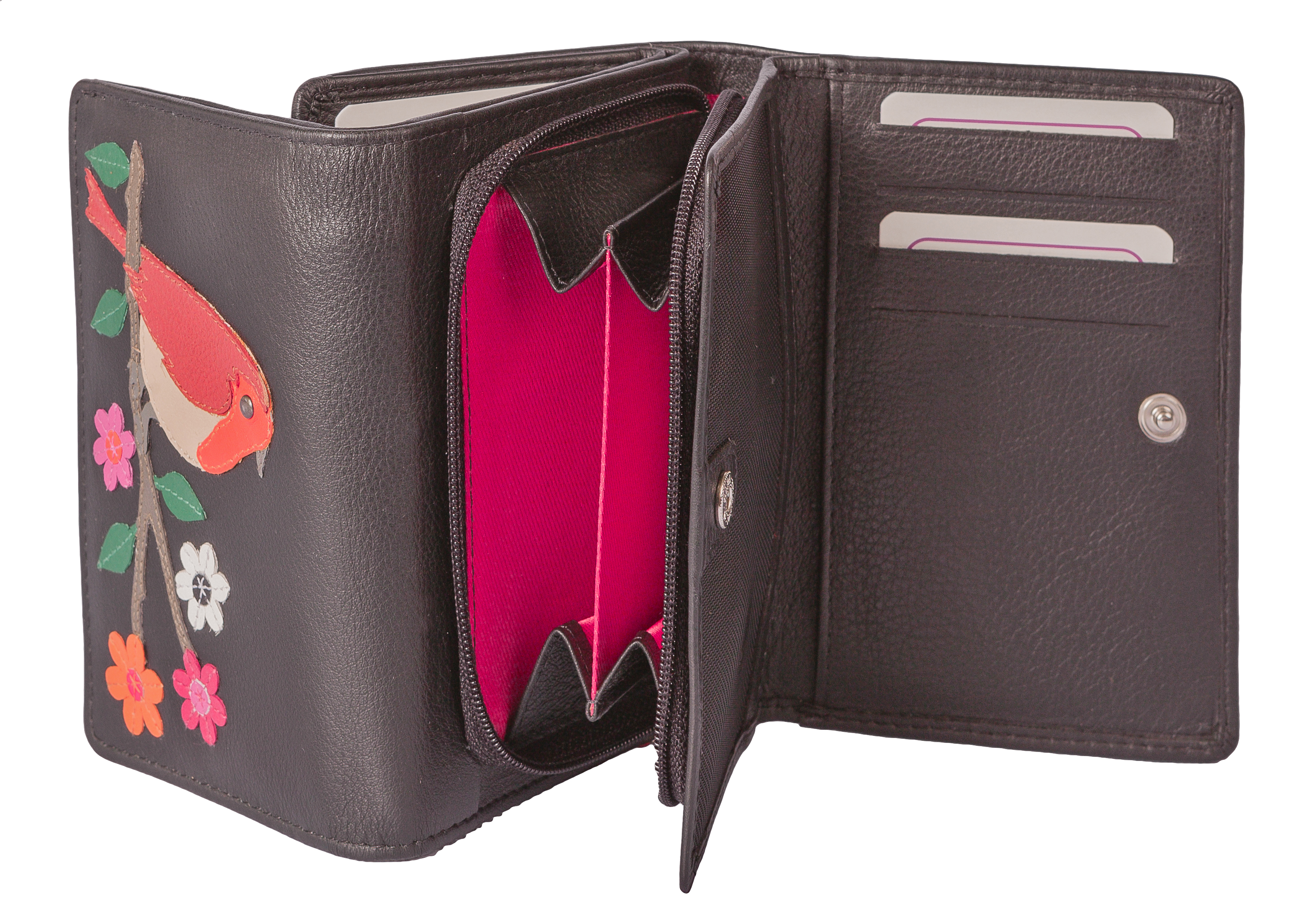 Robin Leather RFID Trifold purse - Image 2