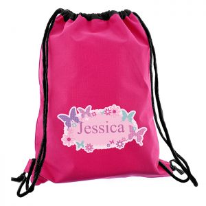 Personalised Pink Buttefrly Swim / Kit Bag