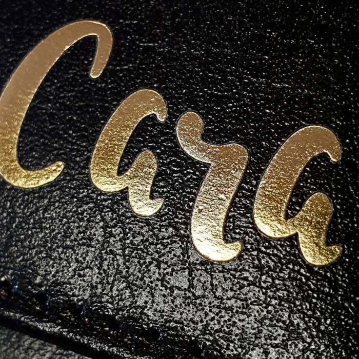 Personalised Gold Name Black Leather Purse - Image 3
