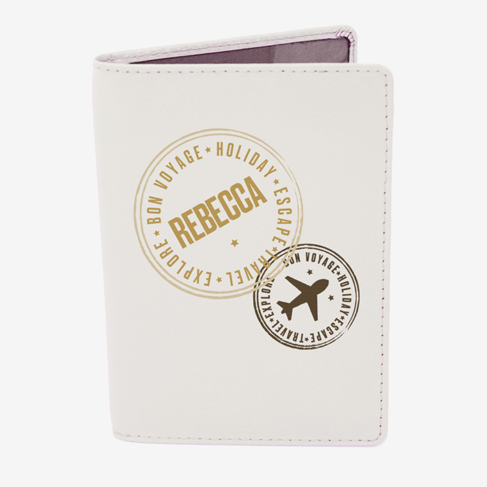 Personalised Cream Leather Passport Holder Unisex