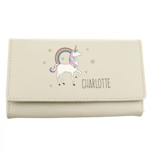 Personalised Leather Unicorn Purse