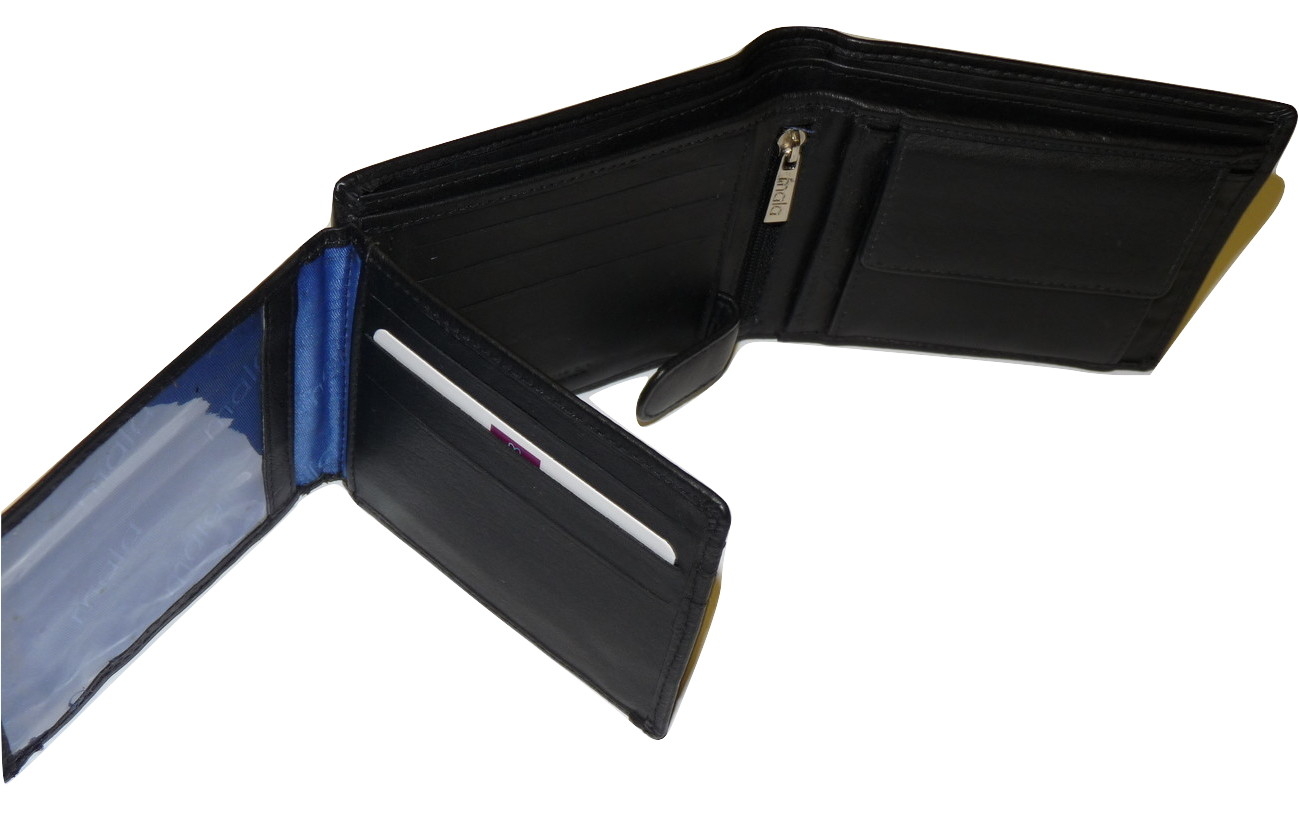 RFID Large Bi Fold Leather Wallet - Image 5