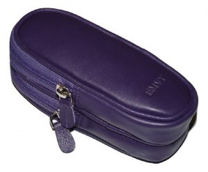 Leather Double Glasses Case Purple