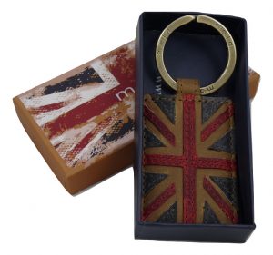 Union Jack Leather Keyring