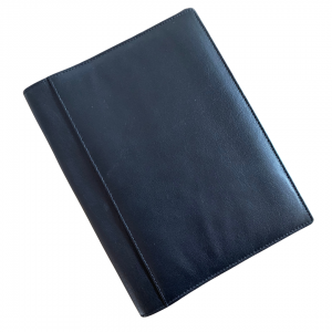 Leather A5 Refillable Notebook Cover BLACK