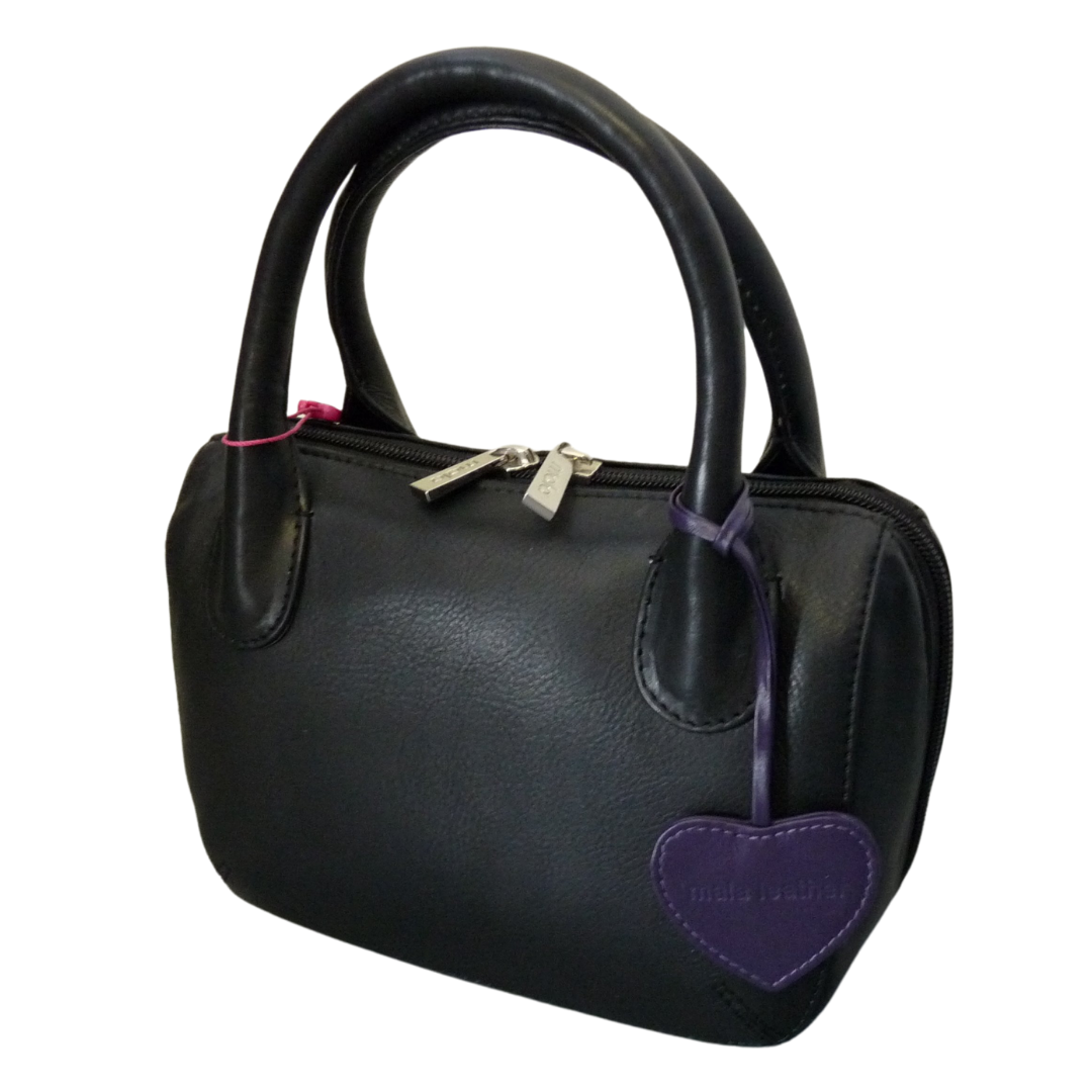 Leather Mini Grab Bag - Black - Image 5