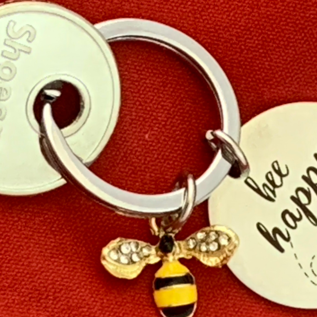 Bumble Bee Keyring with charm - Bee Happy - Image 4
