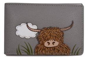 Highland Cow Leather Card Holder