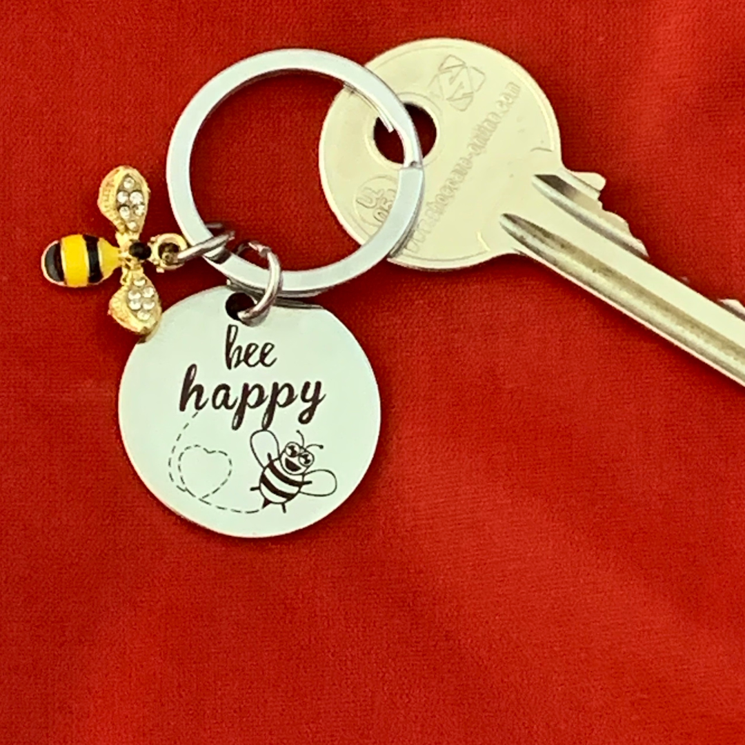 Bumble Bee Keyring with charm - Bee Happy - Image 3