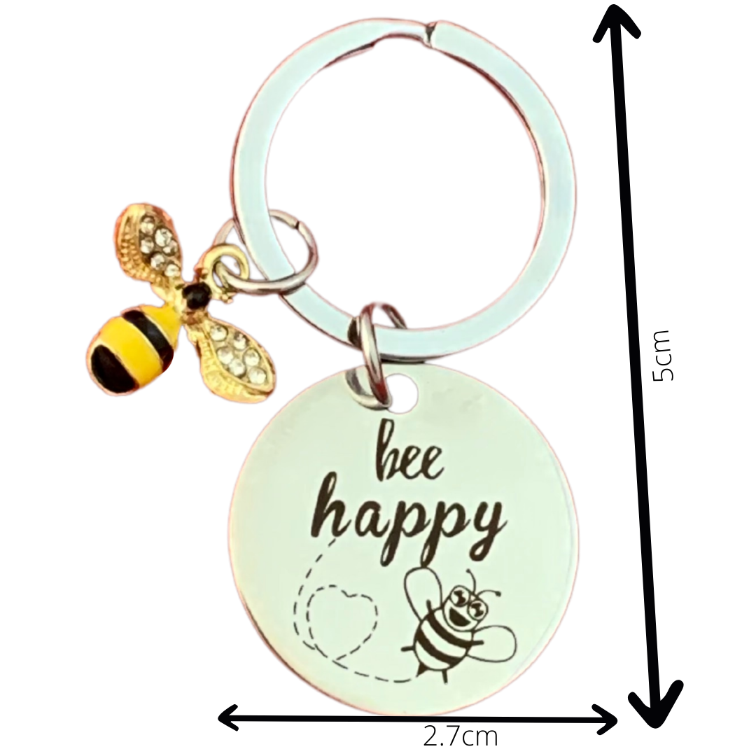 Bumble Bee Keyring with charm - Bee Happy - Image 2