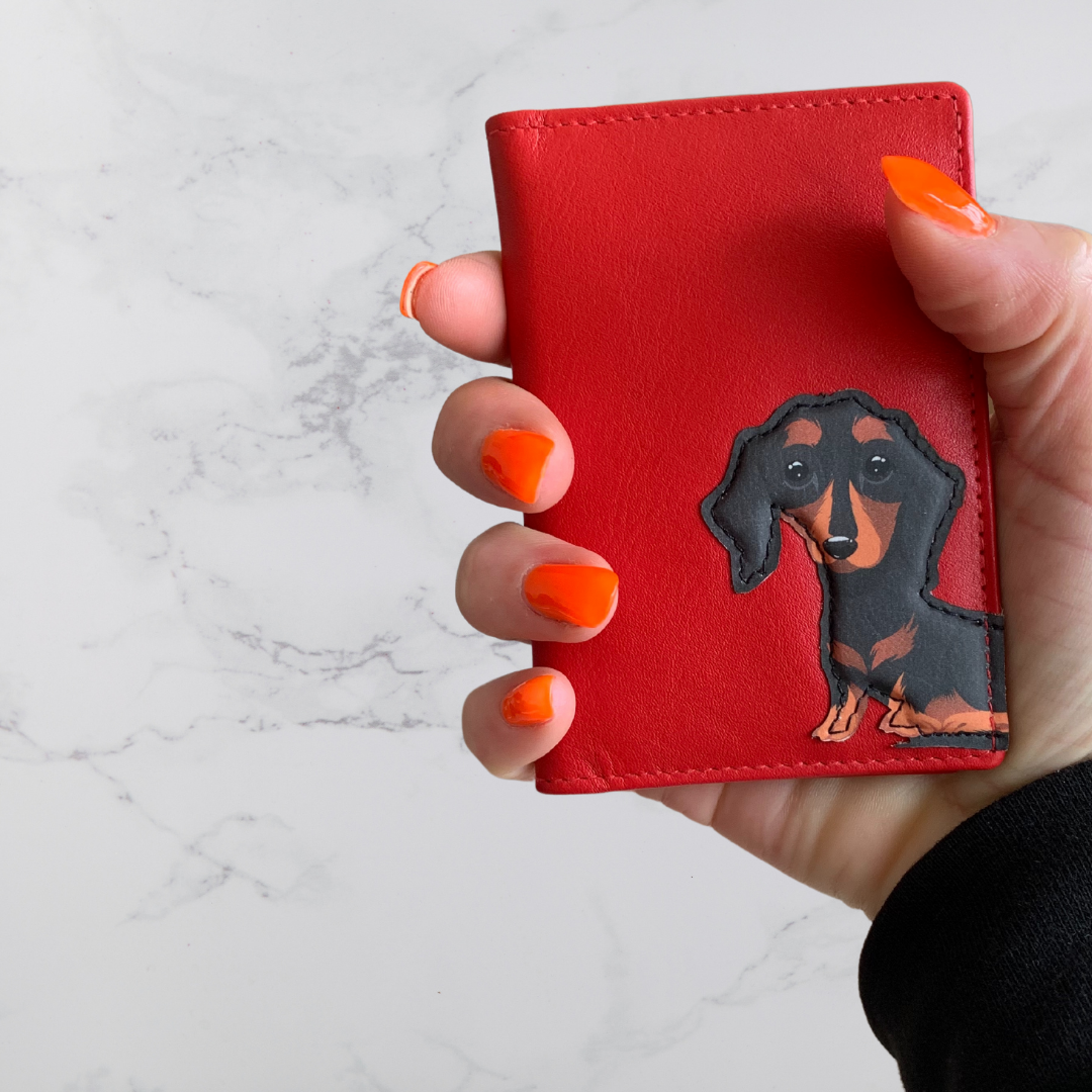 Leather Dachshund Card / ID Holder - Image 6