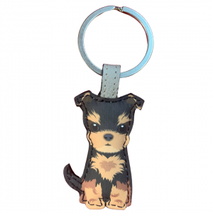 Terrier Dog Leather Keyring