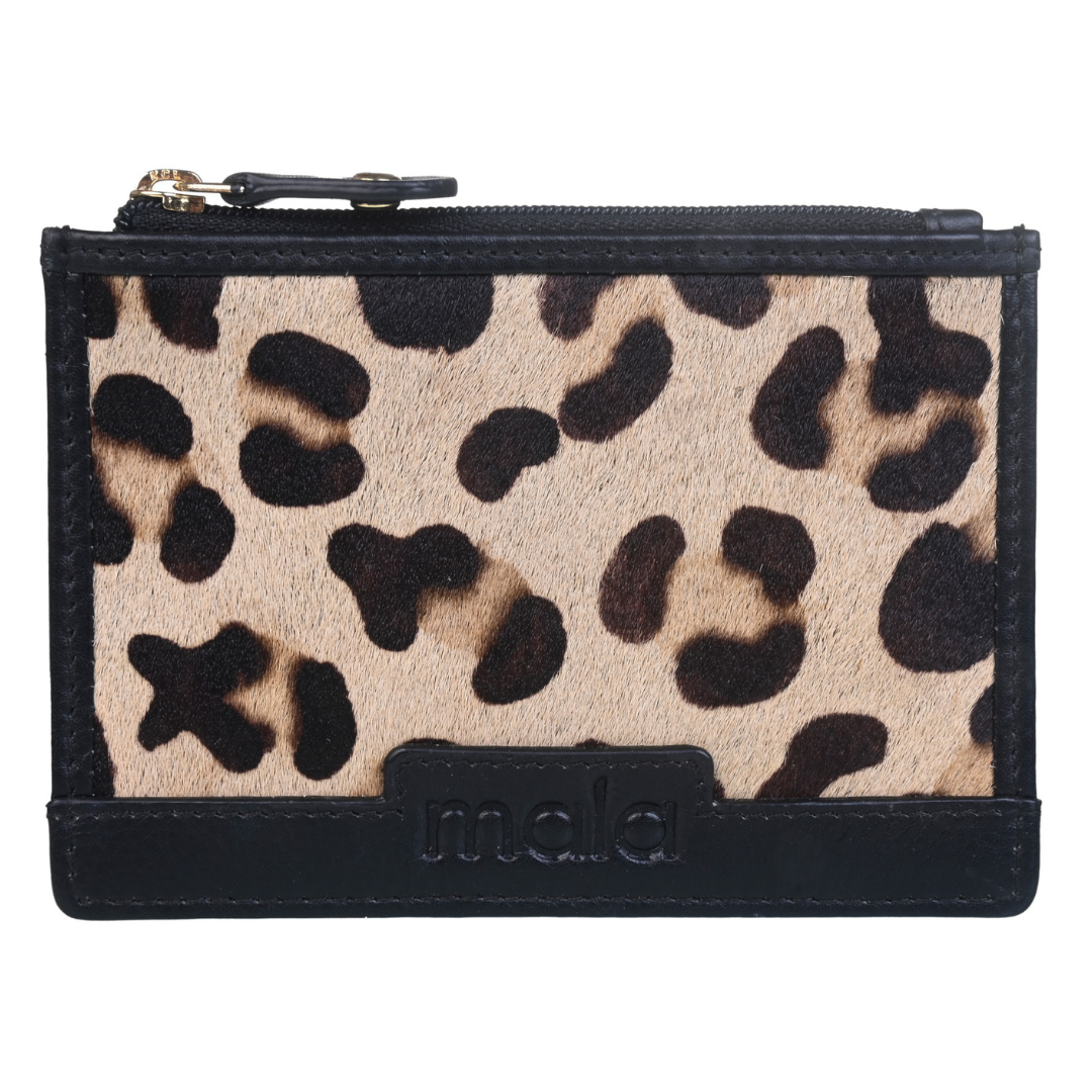 Leopard Card / Coin Leather Purse