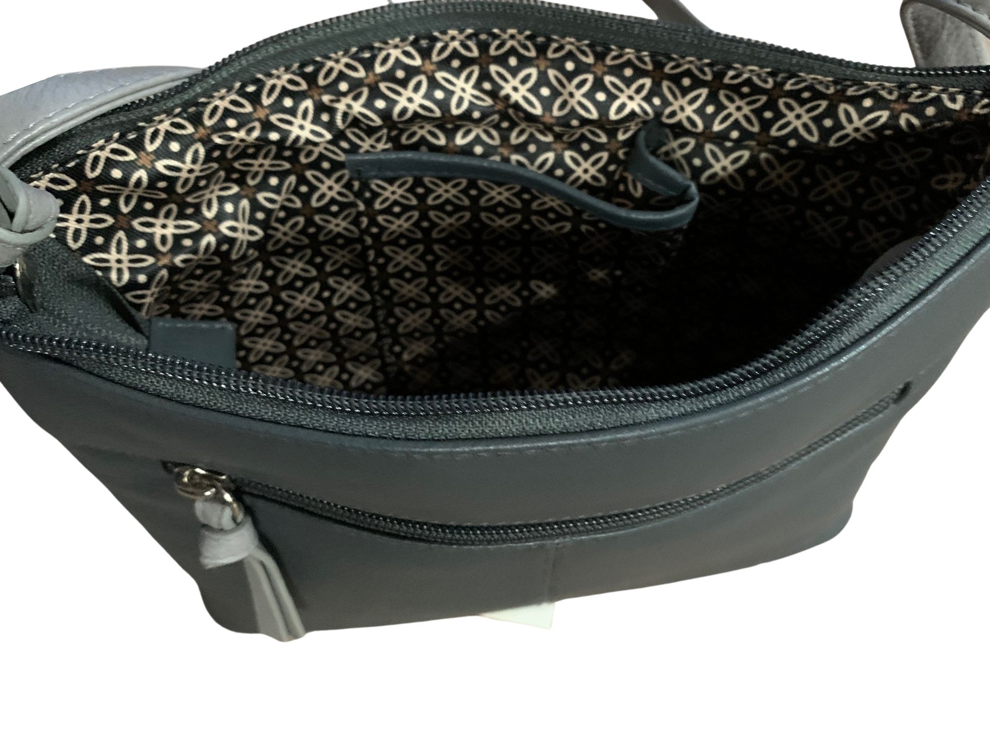 Leather Horse Equestrian Crossbody Bag Grey - Image 6