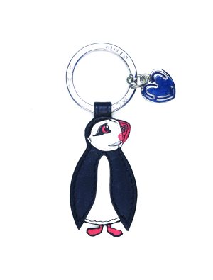 Leather Puffin Keyring