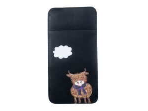 Highland Cow Leather Slip In Glasses Case