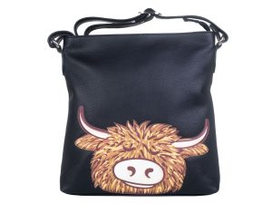 Highland Cow Leather Crossbody Bag