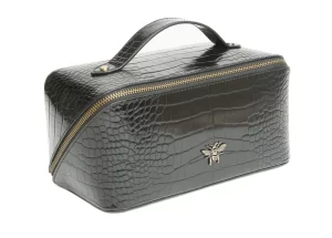 Expandable Train Case - Black Croc