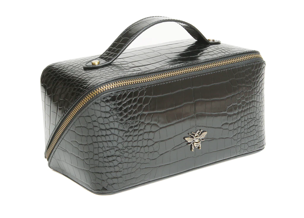 Expandable Train Case - Black Croc