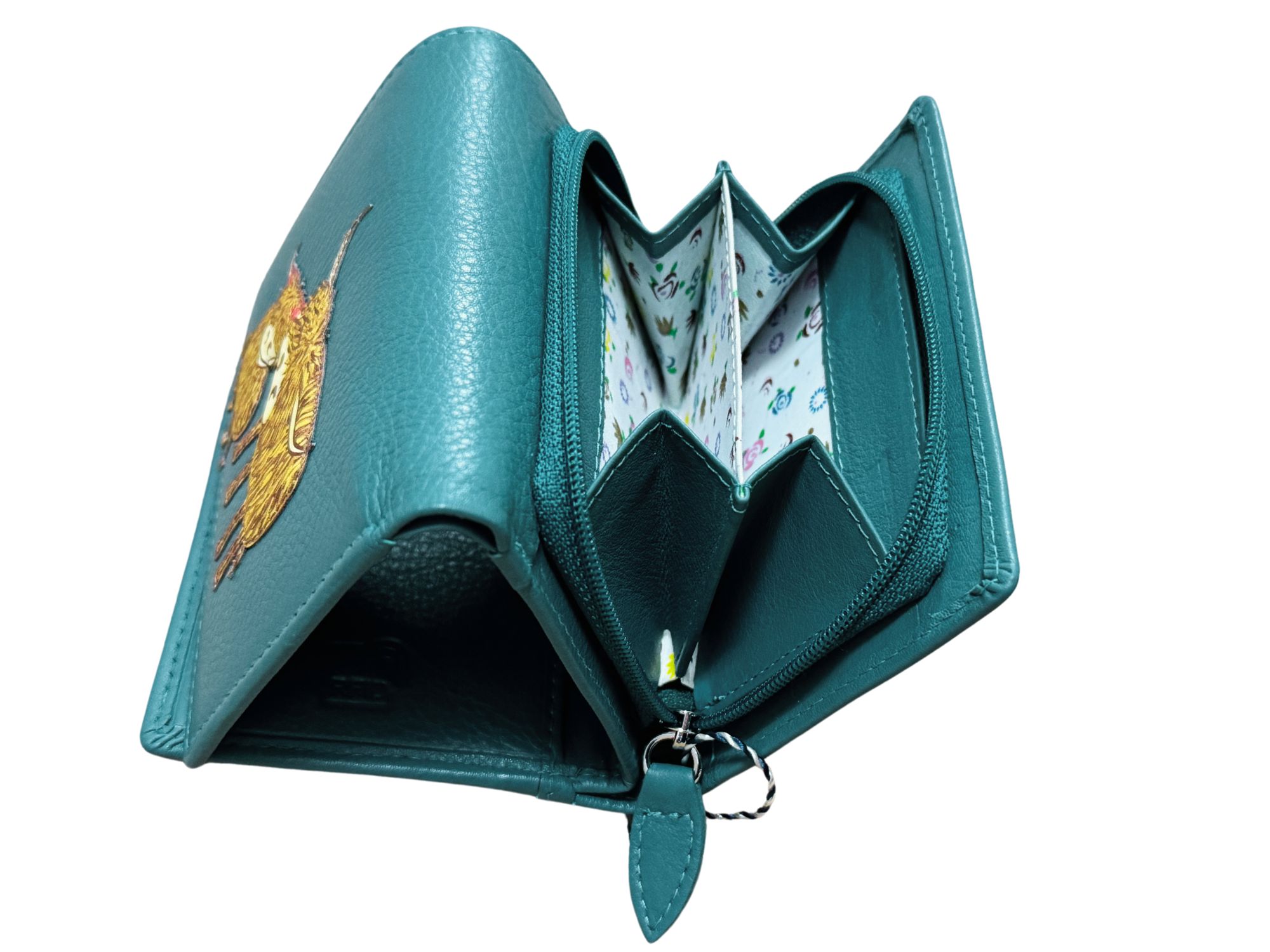 Highland Cow Leather RFID Small Trifold Purse - Image 10