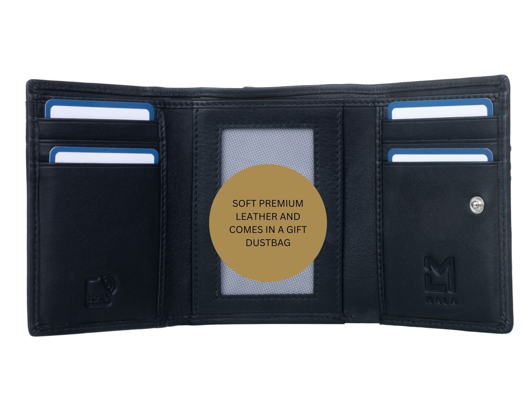 Highland Cow Leather RFID Small Trifold Purse - Image 5