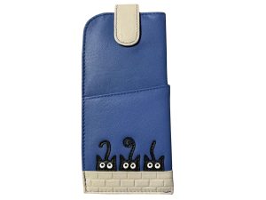 Peek A Boo Cats Leather Glasses Case