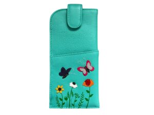Sophia Leather Glasses Case - Turquoise