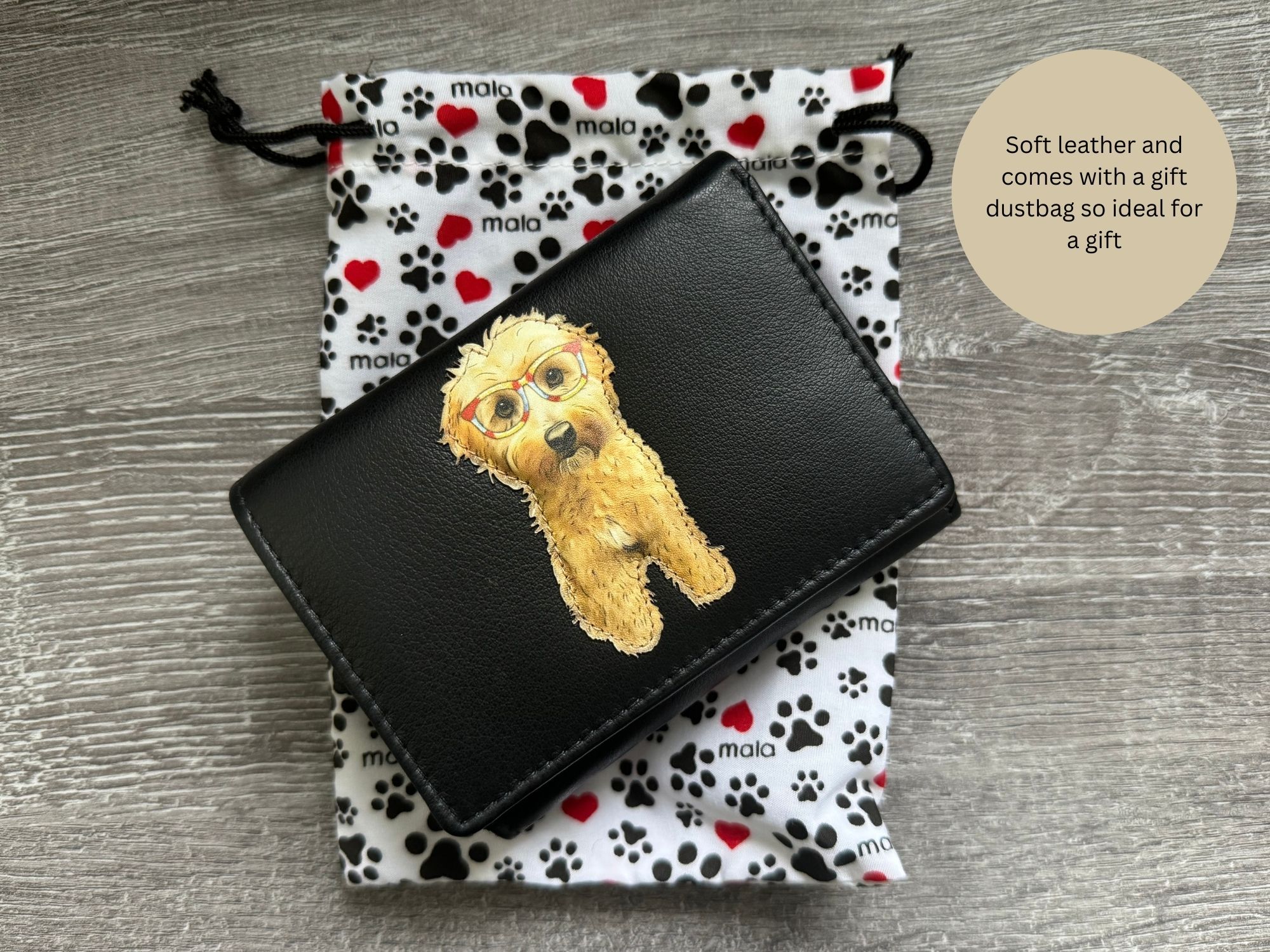 Cocos Glasses Dog RFID Medium Trifold Purse - Image 7