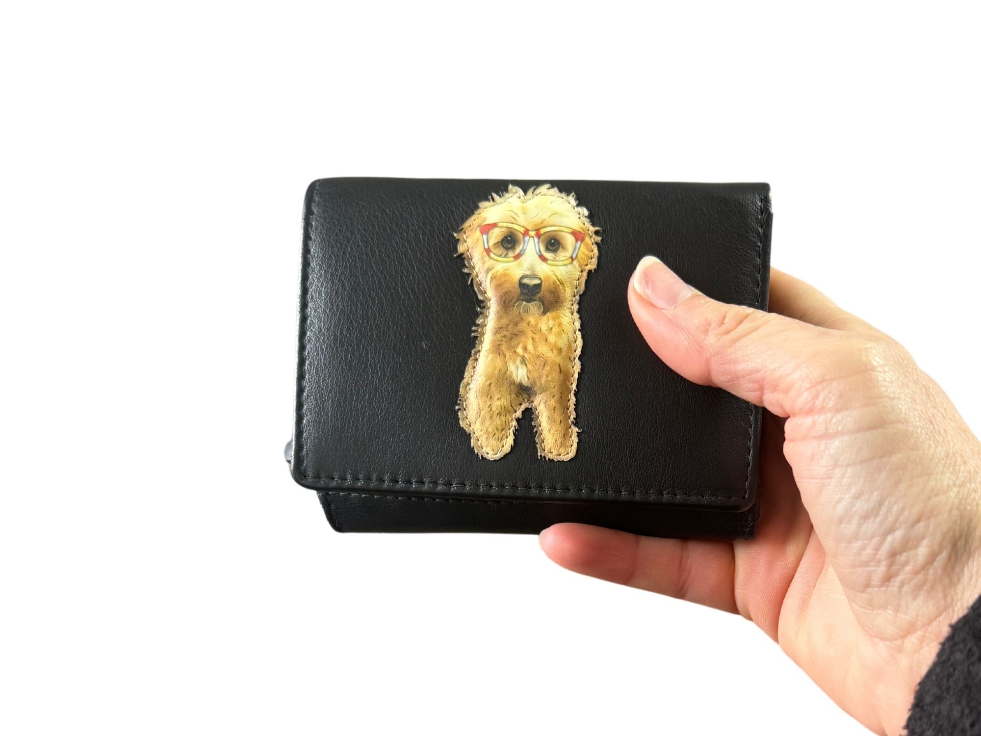 Cocos Glasses Dog RFID Medium Trifold Purse - Image 6