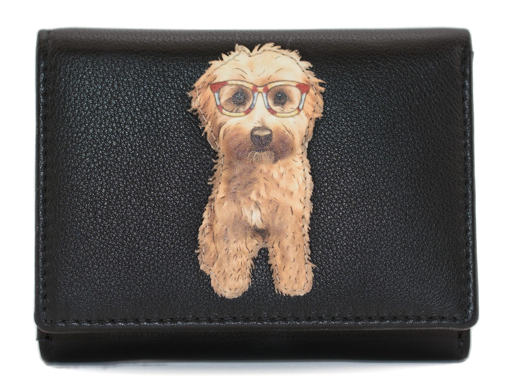 Cocos Glasses Dog RFID Medium Trifold Purse