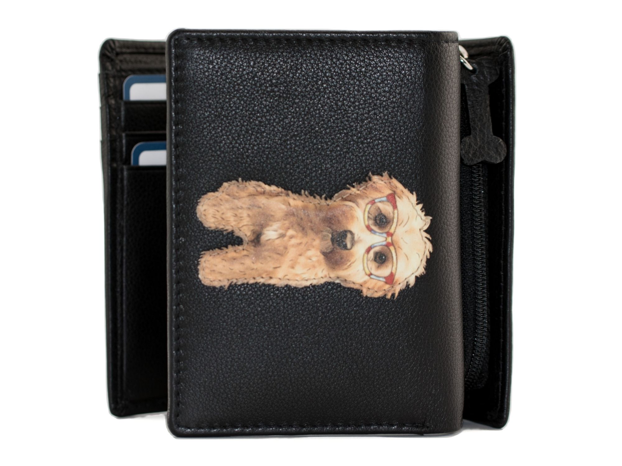 Cocos Glasses Dog RFID Medium Trifold Purse - Image 4