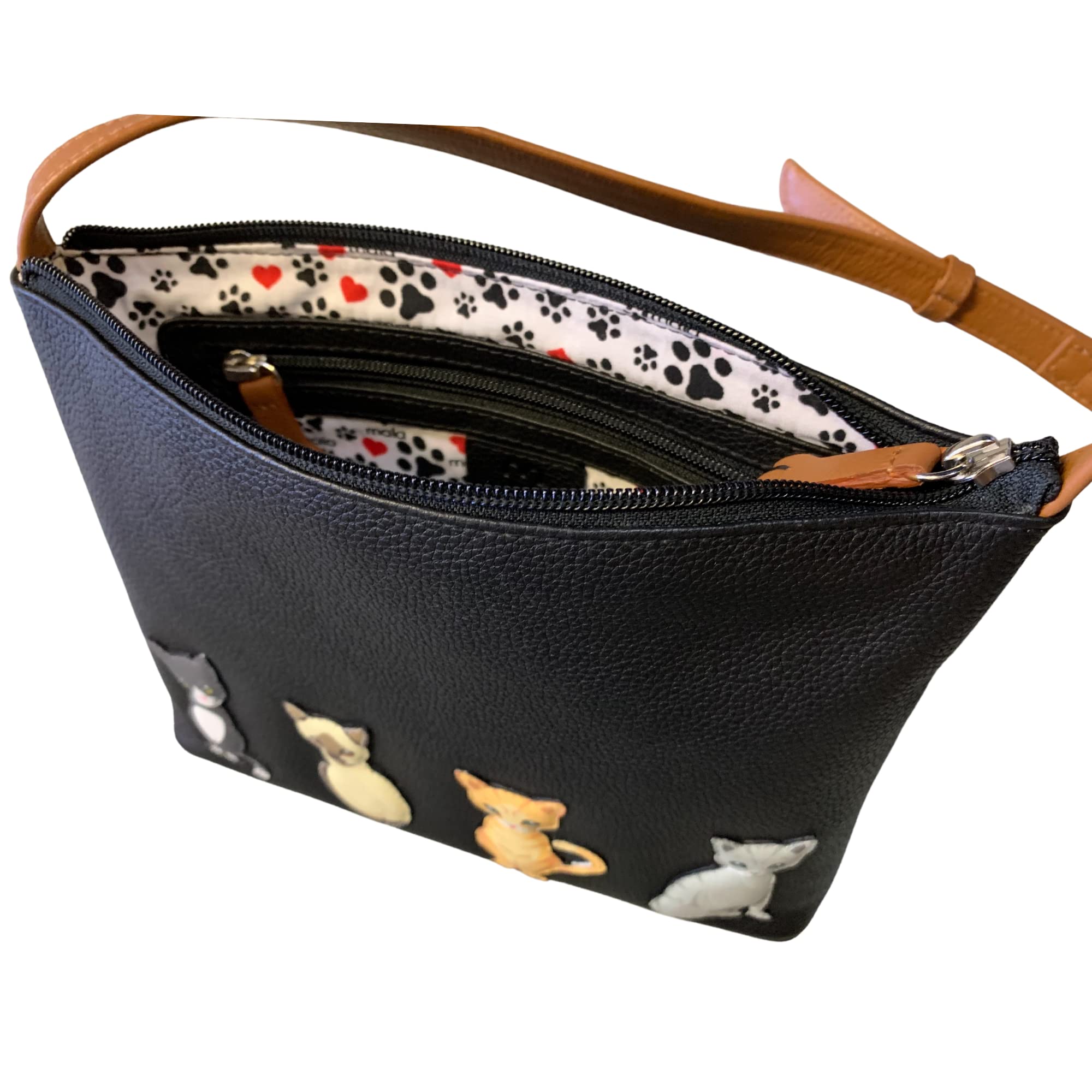 Sitting Cats Leather Midi Crossbody Bag - Image 12