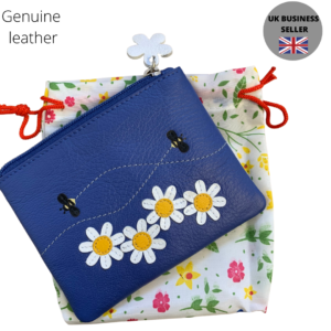 Leather Bee and Flowers Purse