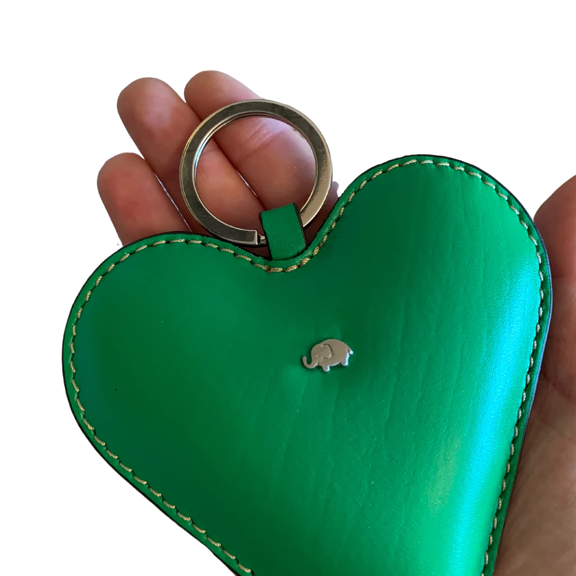 Large Elephant Leather Keyring - Image 2