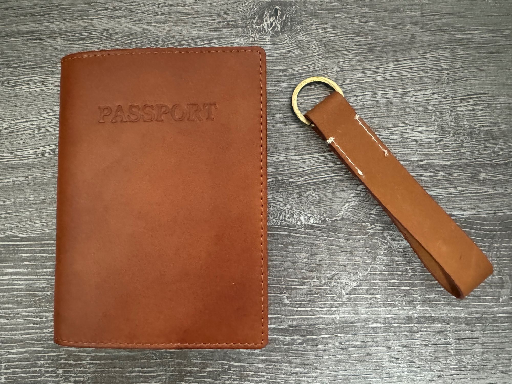 Giftset- Leather Passport & Keyring - Image 4