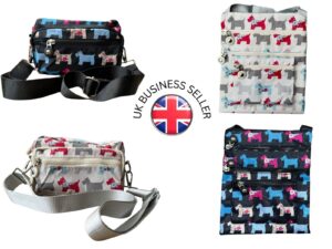 Scotty Dog Print ladies Camera /Crossbody Bag adjustable walkers walking SCOTTIE
