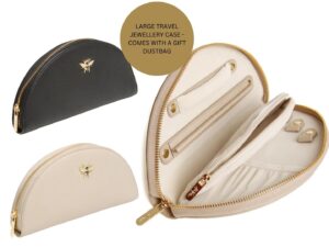 Alice Wheeler Bee Crescent Large Jewellery Travel Case Roll with Gift dustbag