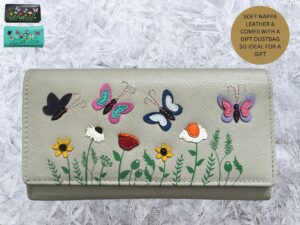 Butterfly RFID Leather Matinee Purse