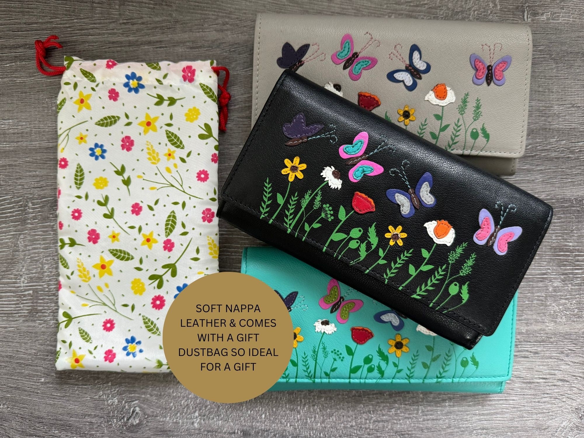 Butterfly RFID Leather Matinee Purse - Image 3