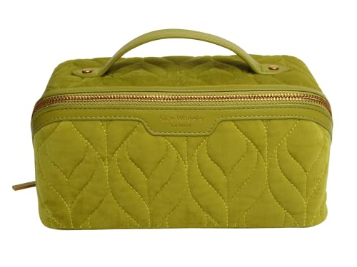 Alice Wheeler London Velvet Train Case, Beauty Travel Organiser, 24 x 12 x 12 cm, Gold Zip - Image 2
