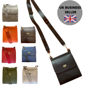 Ladies Luxury Crossbody Bag - Gold bee by Alice Wheeler vegan leather - BEES