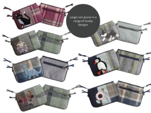 Earth Squared Applique Picture Animal Large Tweed Wool Juliet Coin Purse