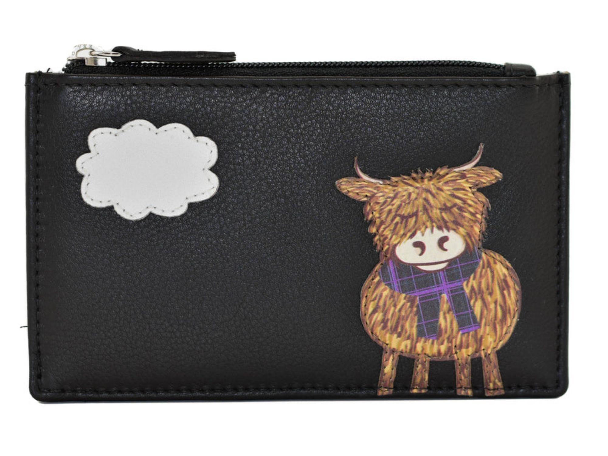 Highland Cow Leather RFID Card & Coin Purse - Image 3