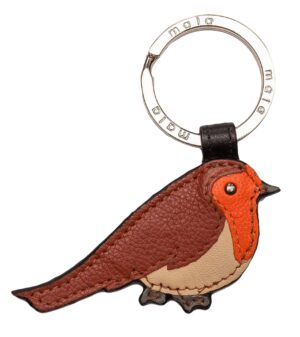 Leather Robin Keyring