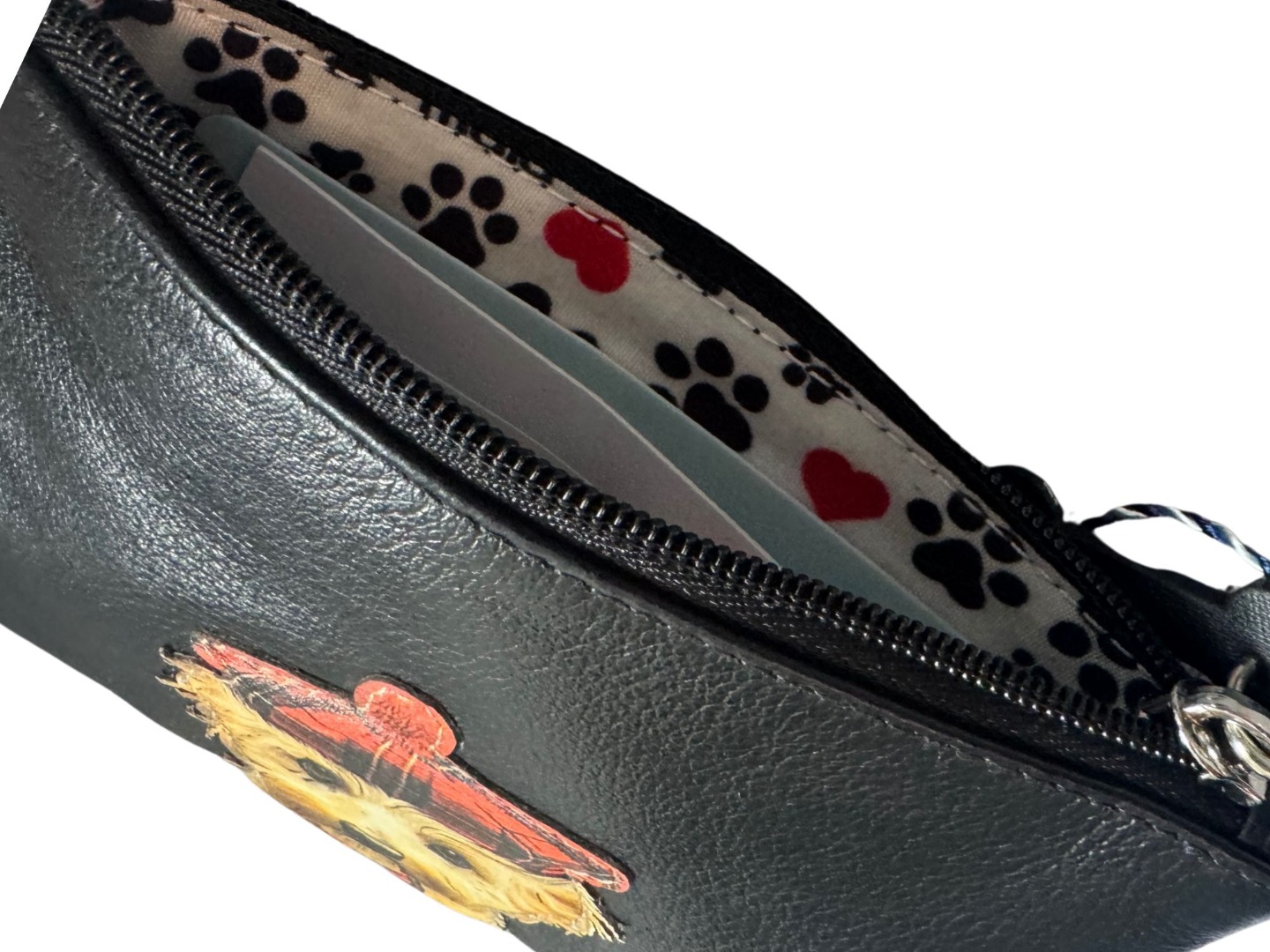 Mala Leather RFID Dog Design Cocos Hat Coin Purse with Zip, Tartan Hat Applique, 12 x 8.5 cm - Image 5