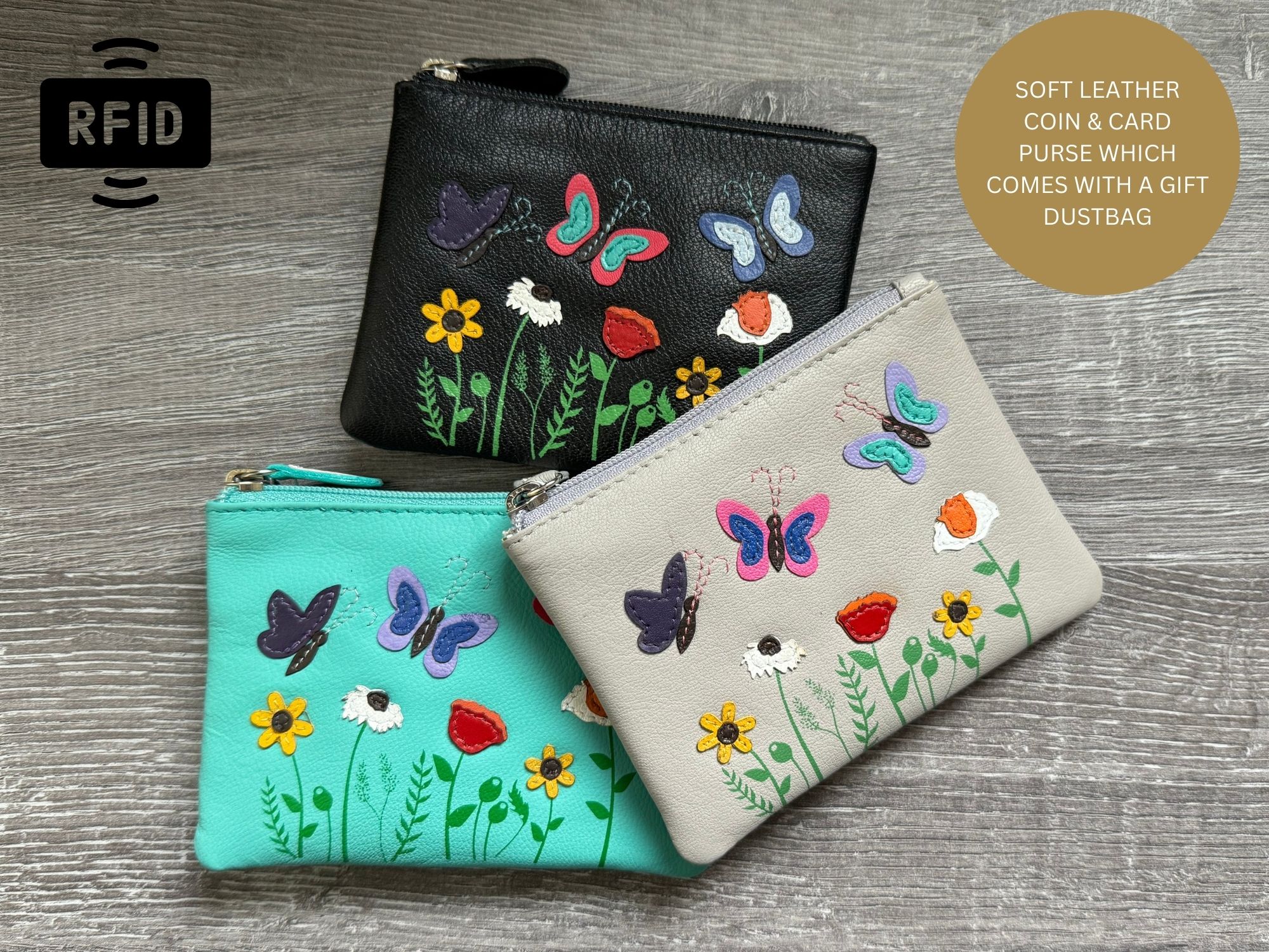 Sophia Leather RFID Card & Coin Purse - Image 2