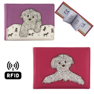 Mala Leather Coco Puppy RFID Card ID Holder, 12 Cards Capacity, 10 x 7 x 1 cm, with Dust Bag