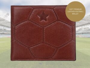 Vintage Football Wallet Genuine Leather, RFID Protected