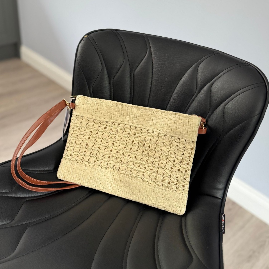 2in1 Straw Effect Clutch & Crossbody Bag - Image 5